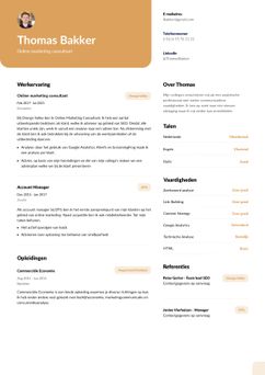 Kies voor template Columbia en maak een professioneel cv