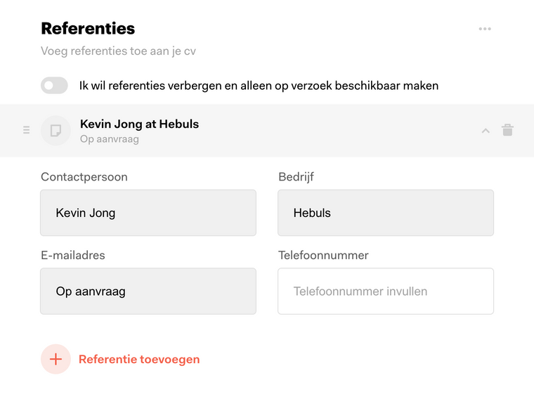 cv referenties voorbeeld cv referenties voorbeeld