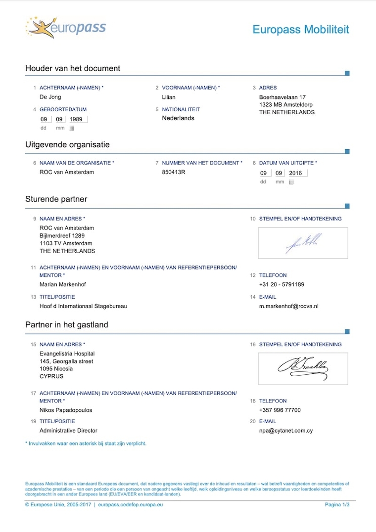 Europass mobiliteit